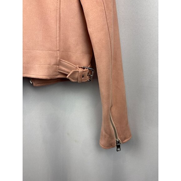 Women’s Banana Republic XS Peach Suede Biker Jacket - Picture 4 of 6